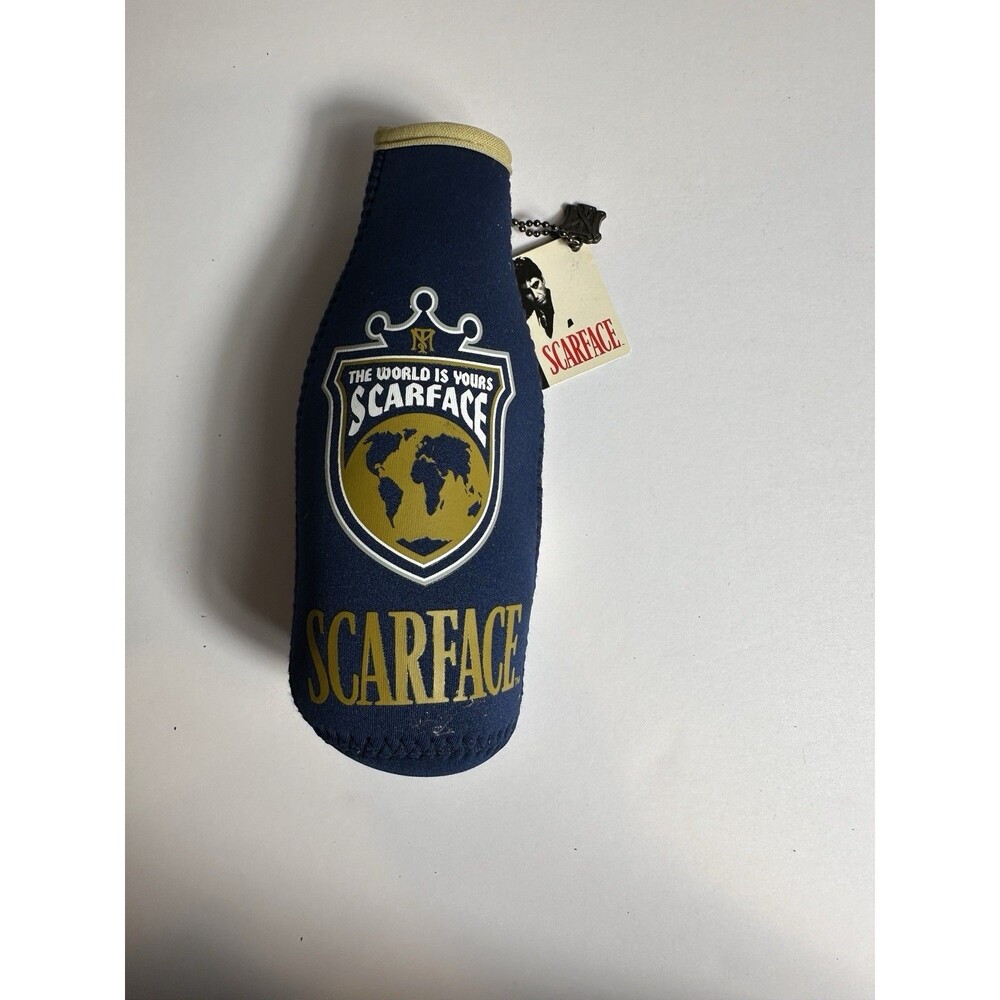 Scarface Zipper Black Long Neck Bottle Koozie